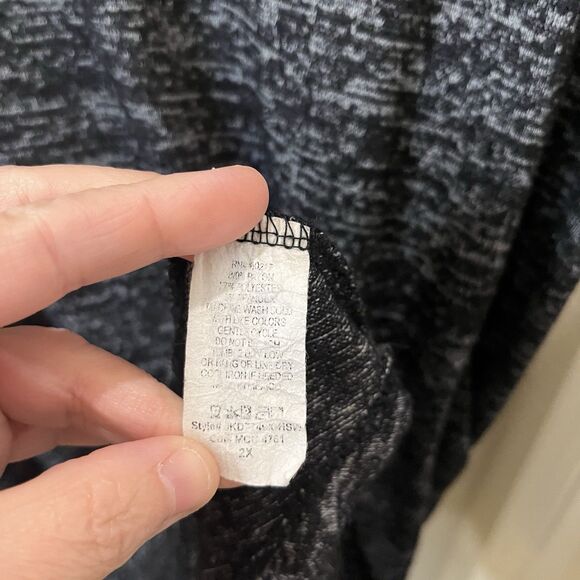 Try This Gray Heathered Space Dye Long Sleeve V Neck Dress Womens Size 2X - Picture 6 of 10